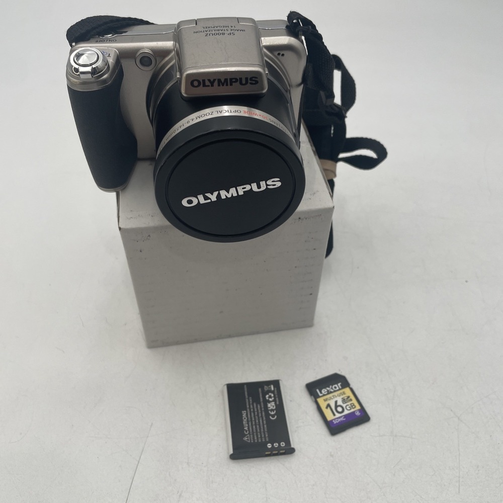 OLYMPUS SP-810UZ 14.0MP Digital Camera 30X Zoom+Battery+SD Card-READ—Tested